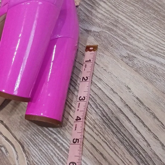 Sam Edelman Hot Pink Patent Block Heel Sandals - Picture 14 of 14